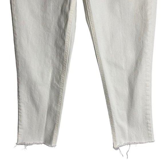 Gap Women's Cheeky Straight Off-White Button Fly Denim Crop Jeans - Picture 3 of 10